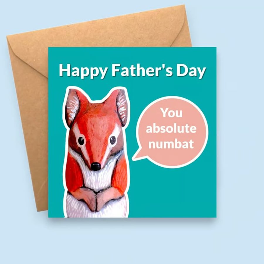 Funny Numbat Father's Day Card for Dad - Australian Wildlife - Folksy