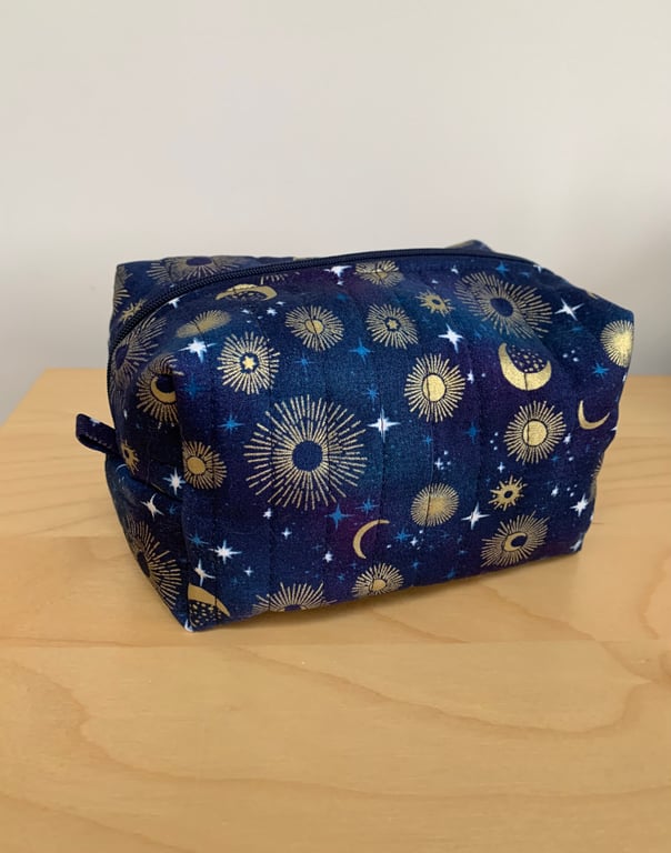 Constellation Print Box Shape Makeup Bag