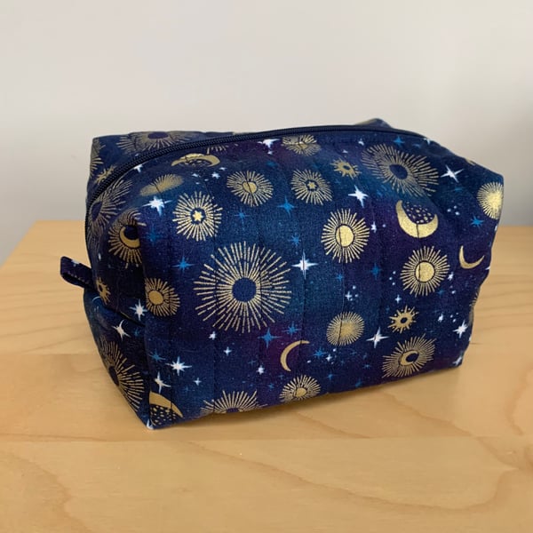 Constellation Print Box Shape Makeup Bag