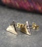 Gold triangle stud earrings 9ct hallmarked - Image 6