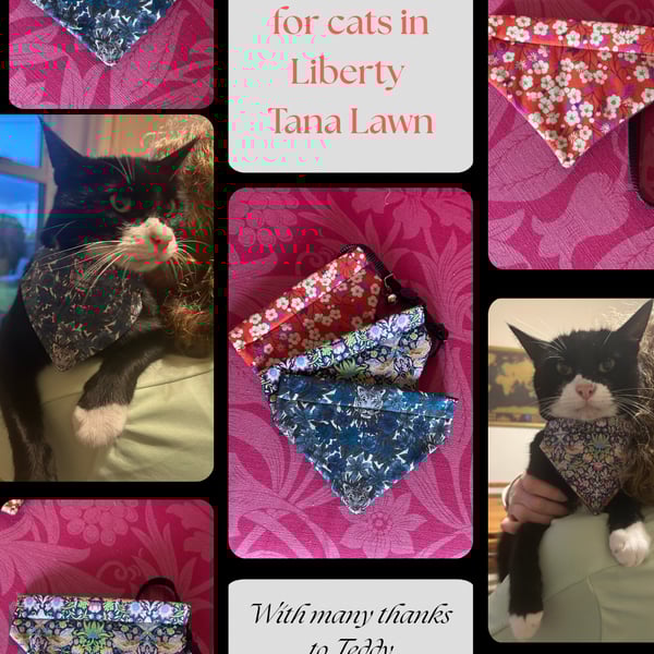 Bandanas for cats in Liberty Tana Lawn