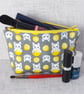 Make up bag, zipped pouch, cats, lemons - Image 5