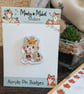 Autumn cat Acrylic Pin Badge, Coffee Cat Brooch, Kawaii Cat Gift - Image 6
