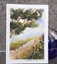 Sandy Path. Original Painting Blank Card. Paper Art. Countryside - Image 6
