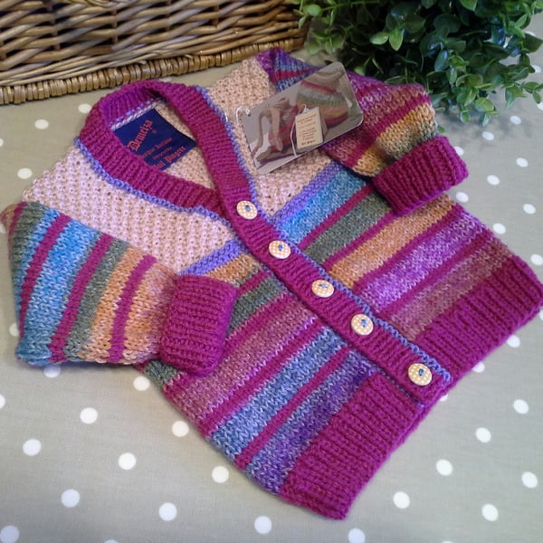 Girl's Hand Knitted Cardigan 12 - 18 months size   