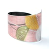 Hand printed seed head bracelet - pink