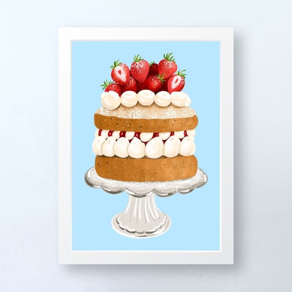 Victoria Sponge Cake A4 Art Print