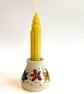 FLORAL CERAMIC CANDLE HOLDERS WITH HAND ROLLED BEESWAX CANDLES - Image 6
