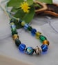 Capri & forest green casual necklace-boho - Image 1