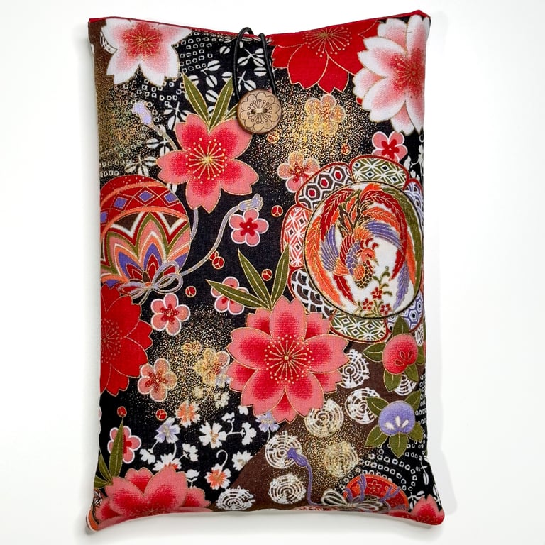 Phoenix & Sakura Book Sleeve – Japanese Cotton Book Protector
