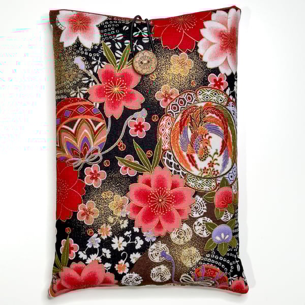 Phoenix & Sakura Book Sleeve – Japanese Cotton Book Protector