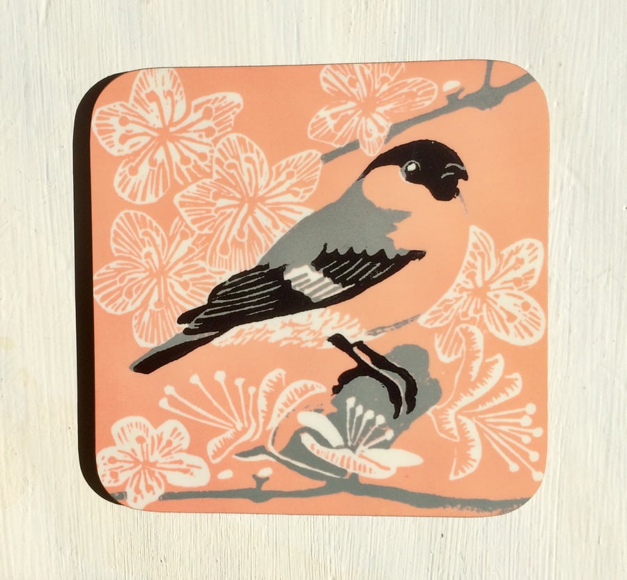 Pink Bullfinch Coaster