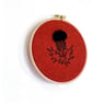 Thistle embroidery art hand stitched on burnt orange Harris tweed - Image 3