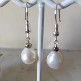 CULTURED PEARL EARRINGS - WEDDING - BRIDE -  PEARL EARRINGS -  FREE UK POSTAGE