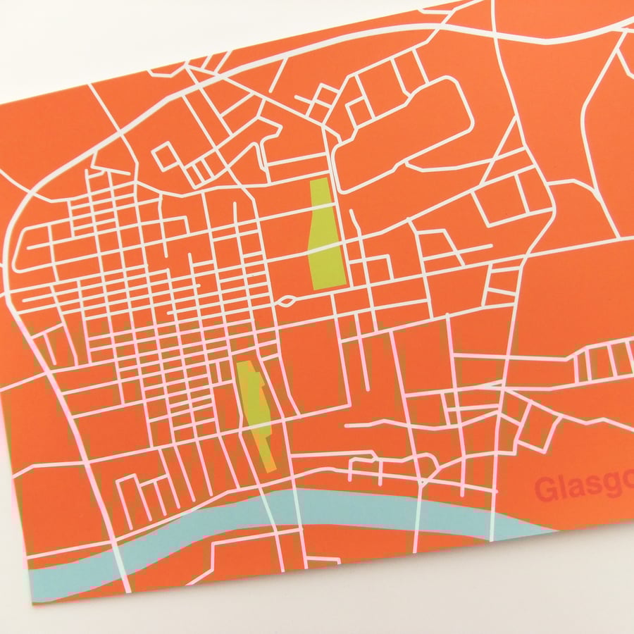 Glasgow Map Print