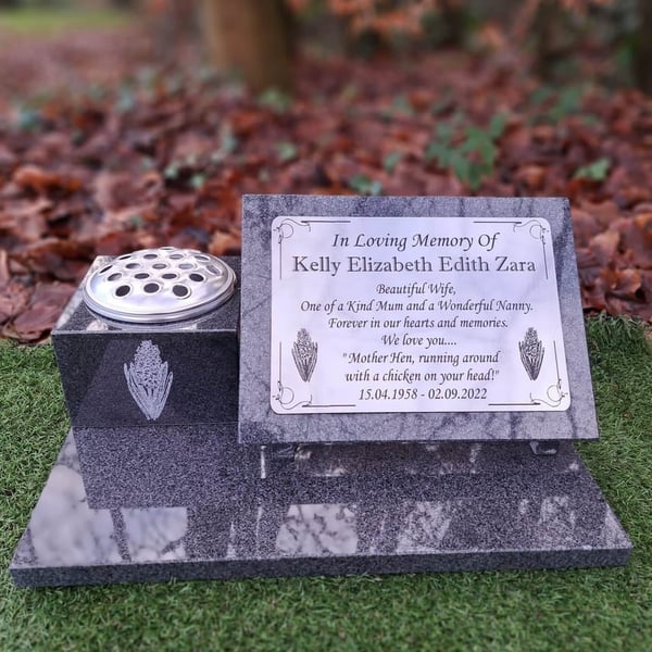 Personalised Memorial Stone Gravestone Granite Cemetery Headstone Grave Plaque
