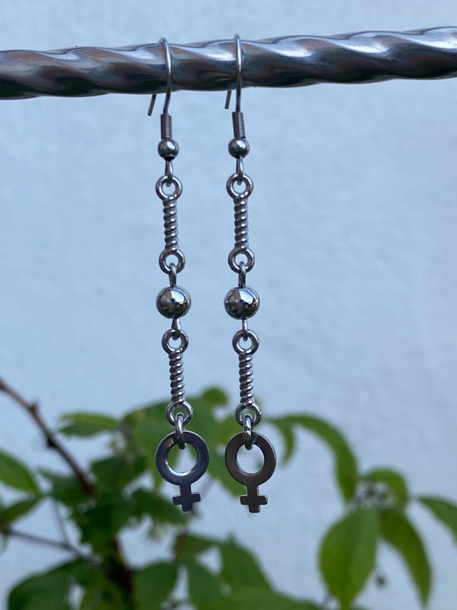 Venus,Female Symbol Earrings 