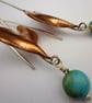 Copper heart earrings - Image 2