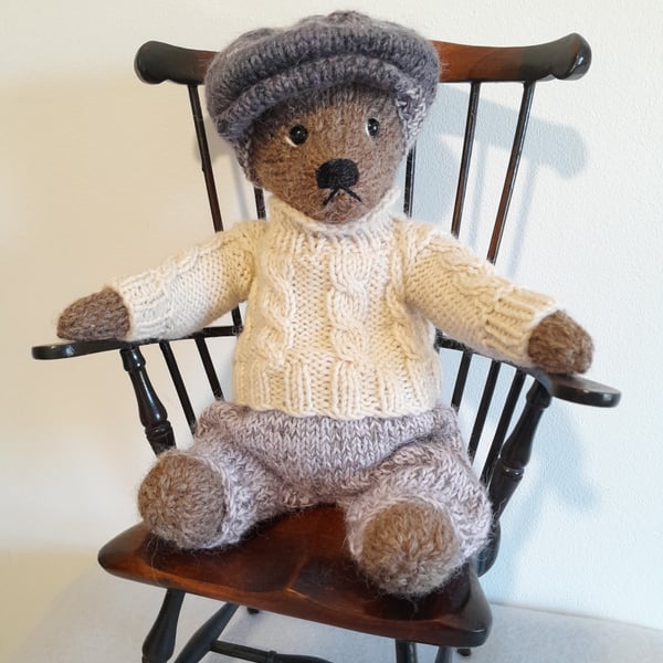 Knitted Mohair Bear, Traditional Teddy Bear 