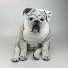 Custom English Bulldog Urn: Hand-sculpted and Hand-painted Ceramic Pet Urn