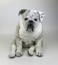 Custom English Bulldog Urn: Hand-sculpted and Hand-painted Ceramic Pet Urn