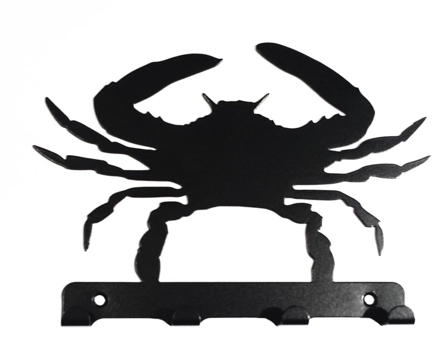 Crab Silhouette Key Hook Rack - metal wall art