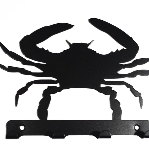 Crab Silhouette Key Hook Rack - metal wall art