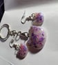 Resin earring and keyring set