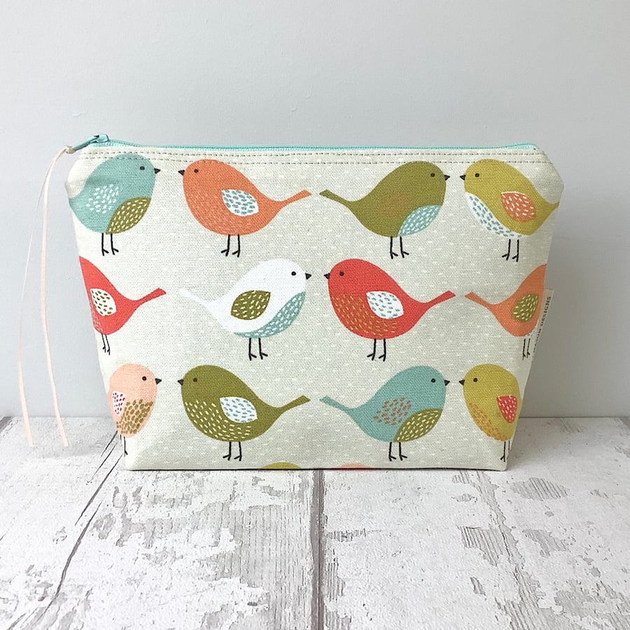 Cosmetic Bag - Colourful Birds - Make Up Bag