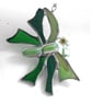  Dragonfly Suncatcher Funky Stained Glass Green - Image 1