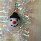 a snowman hanging bauble 