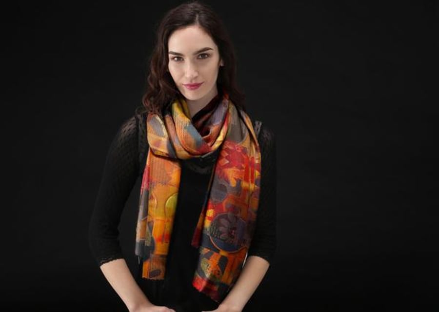 Lovely Scarf Designed in Bristol by Rebecca Davies - Autumn Collage