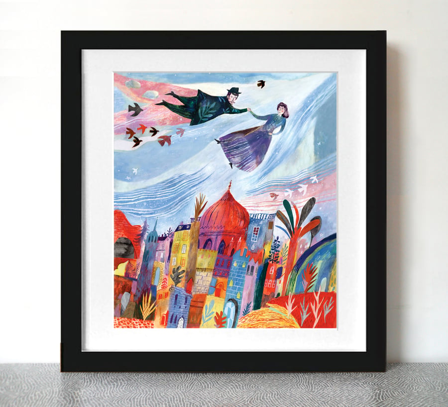 Above the Old Town A3 Art Print 