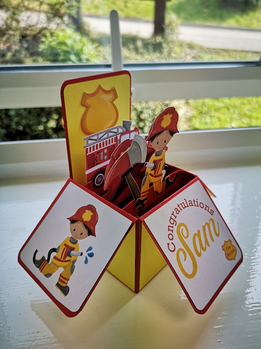 Fireman Birthday Box Card