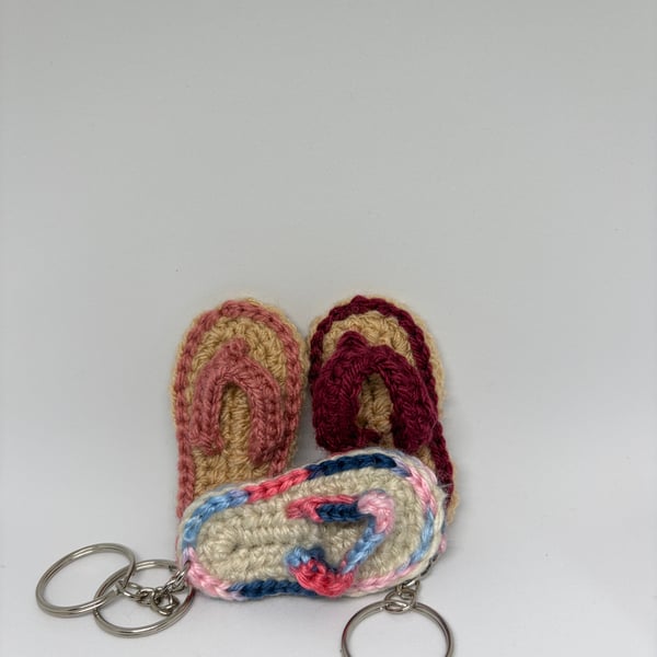 Handmade Crochet Flip Flop Keychain