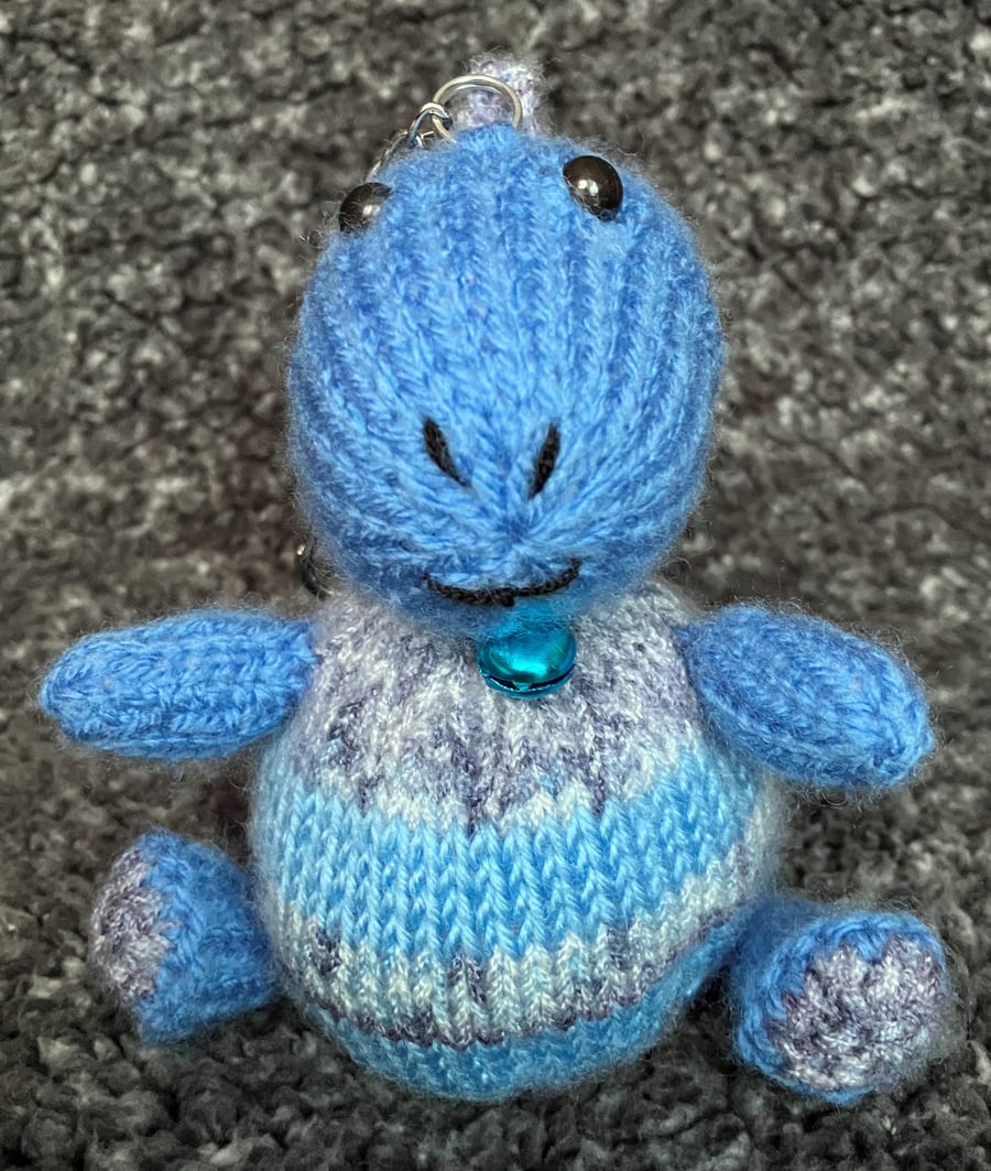 Dinosaur keyring Blue and grey multi - Special Gift