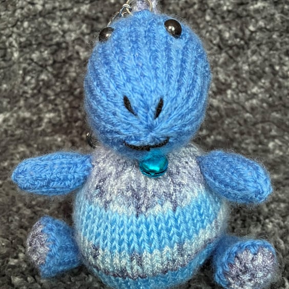 Dinosaur keyring Blue and grey multi - Special Gift