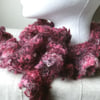SALE! Long Curly Hand-dyed Mohair Loop Scarf in Dark Reds