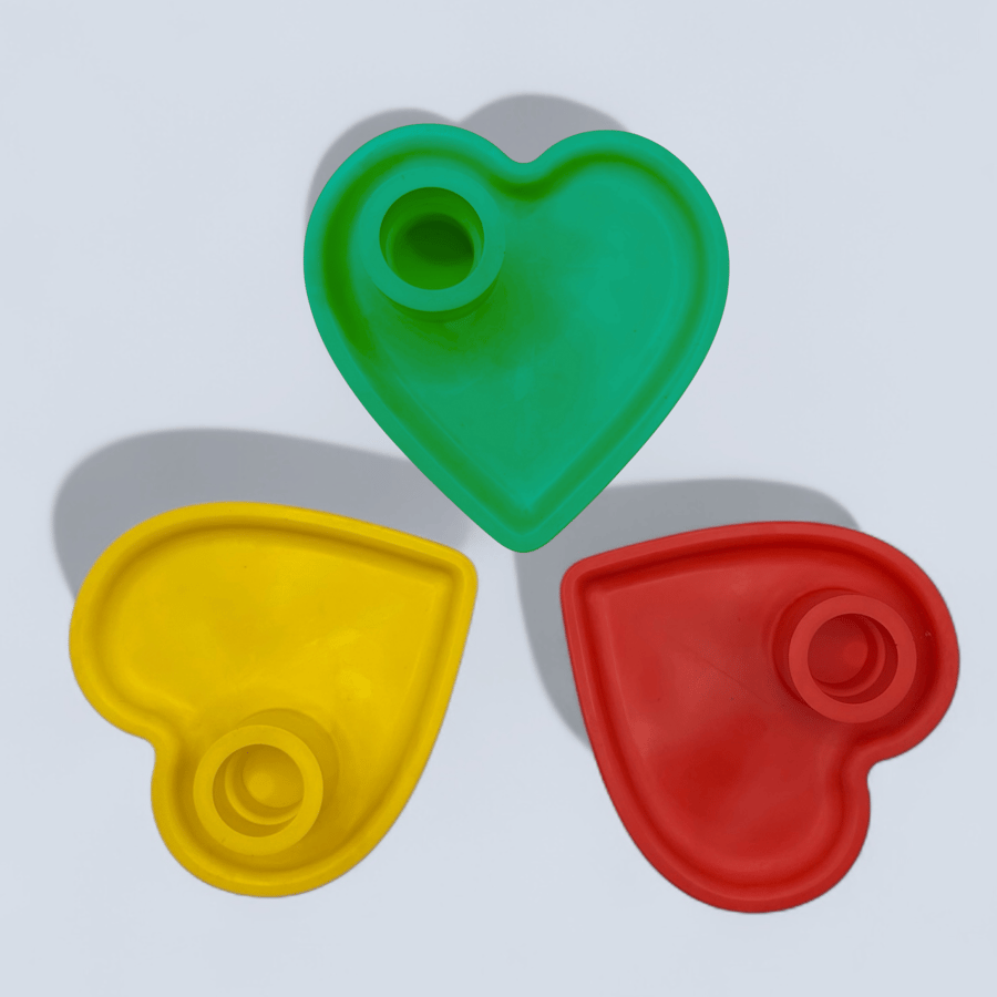 Custom Colour Heart Shaped Candlestick with Trinket Dish for Taper Candle