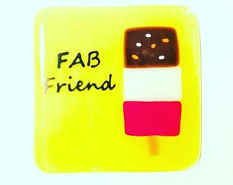 Fused Glass FAB Friend Coasters, Friendship