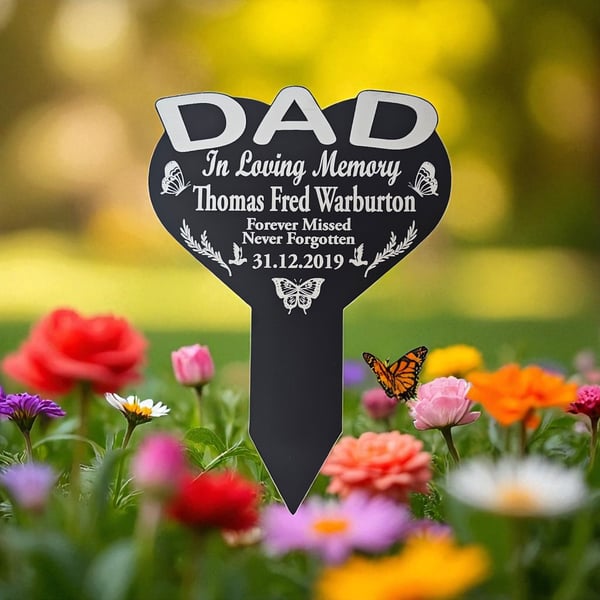 Dad Grave side marker plaque memorial engraved heart Ornament in loving memory
