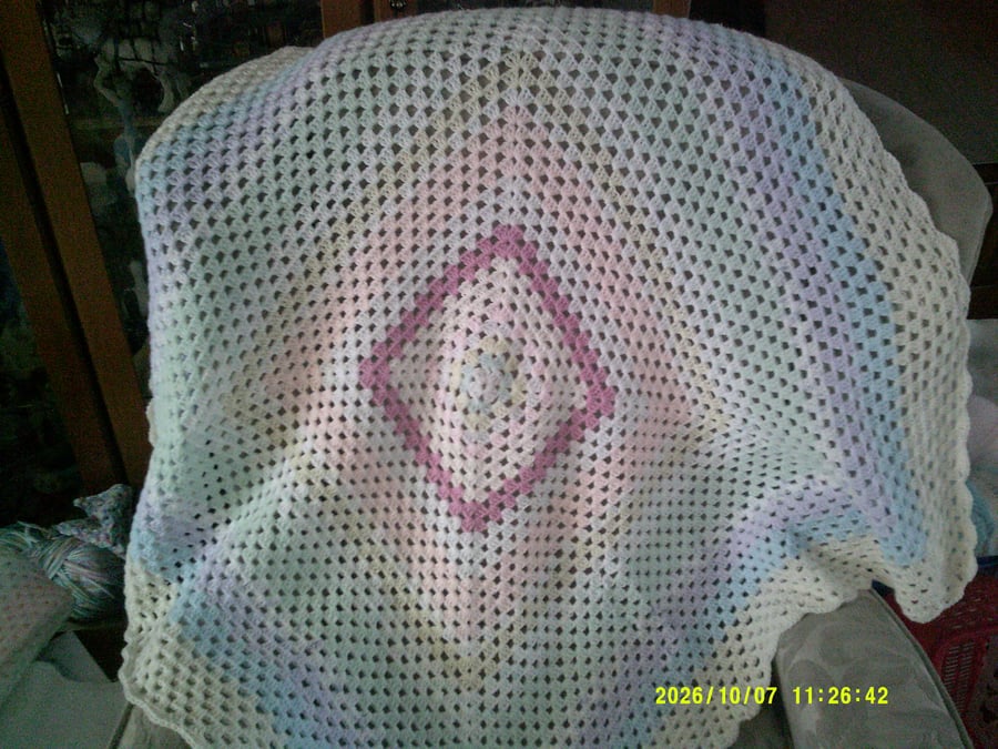 4 ply Vintage Granny Square Blanket