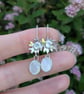 Sterling silver and moonstone earrings inspired by lichen - Image 2