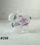 Pink purple blue heart fused glass pocket hug with stand 5x4.5cm (250)