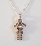 Silver Diamanté Girl Charm Necklace - Rhinestone Pendant with Moving Legs - Image 1