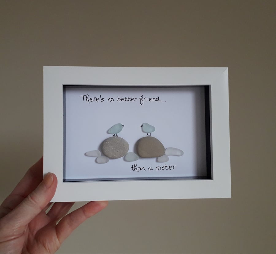 Sea Glass & Pebble Art, Unique Gifts for Sister