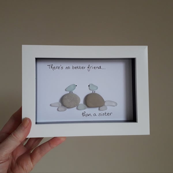 Sea Glass & Pebble Art, Unique Gifts for Sister