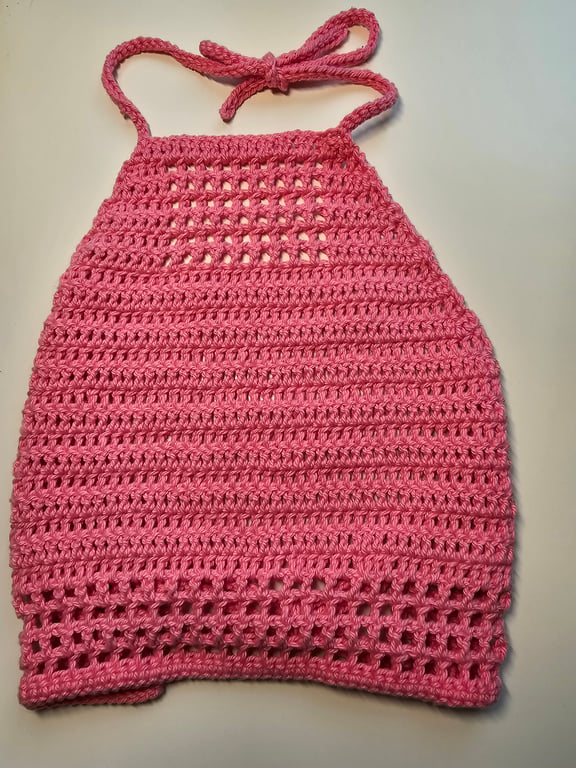 Boho festival crochet halter neck crop top