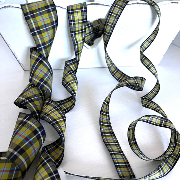 Cornish Tartan Ribbon 25 mm wide
