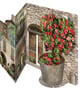 Italian Floral Courtyard 3D greeting card